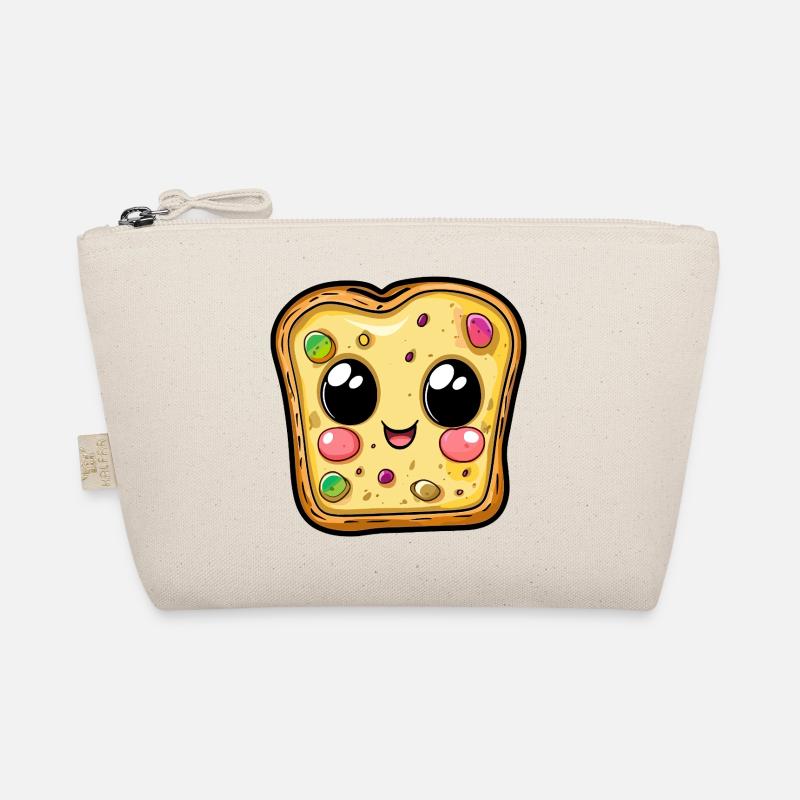 Visage de tranche de pizza kawaii Trousse biologique