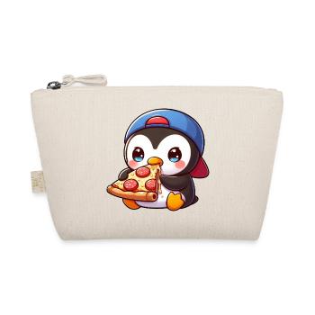 Süßer Pinguin Cartoon Pizza Italienisch Essen - Bio-Täschchen - Natur - Vorne