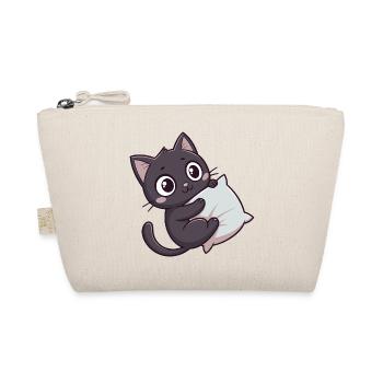 Chaton kawaii câlin sur oreiller - Trousse biologique - nature - Devant