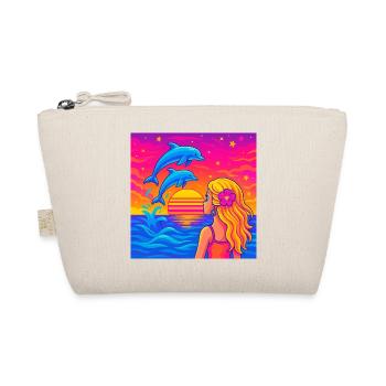Dolphin Sunset Neon Portrait - Organic Pouch - nature - Front