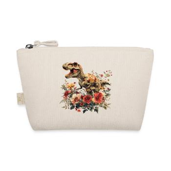 T-Rex Dino with Flowers - Organic Pouch - nature - Front