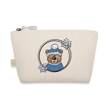 Winter Bear in Blue - Organic Pouch - nature - Front