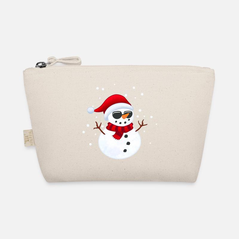 Cooler Schneemann mit Sonnenbrille Bio-Täschchen