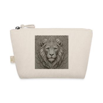 Lion Mandala Front Motif - Organic Pouch - nature - Front