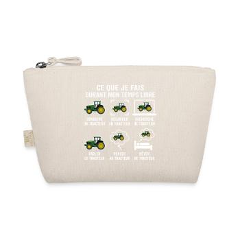 Driving a Tractor T-Shirt for Farmer - Organic Pouch - nature - Front