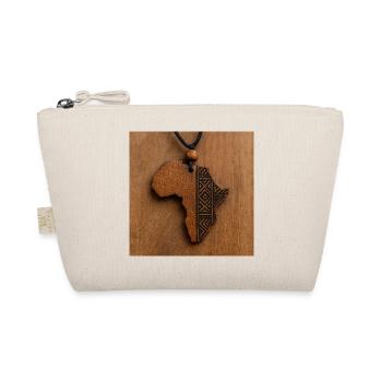 Africa Wood Engraved Tribal Pattern - Organic Pouch - nature - Front
