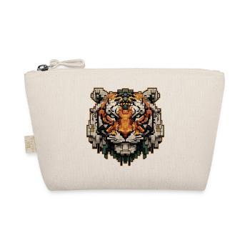 Starker Pixel-Tiger im Retro Look - Bio-Täschchen - Natur - Vorne