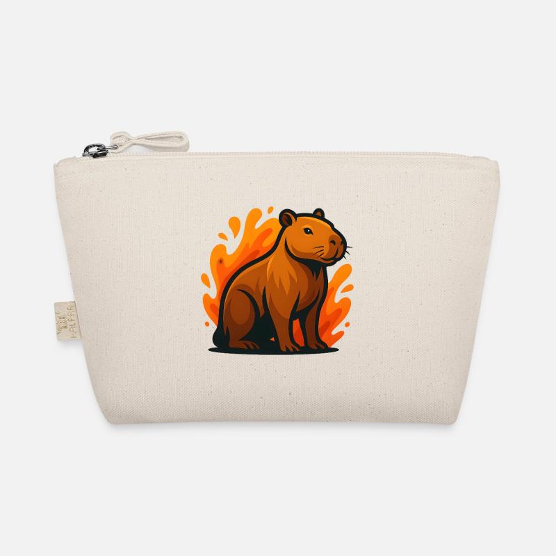 Kapybara in Flammen Illustration Bio-Täschchen
