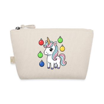Cute Christmas Unicorn - Organic Pouch - nature - Front