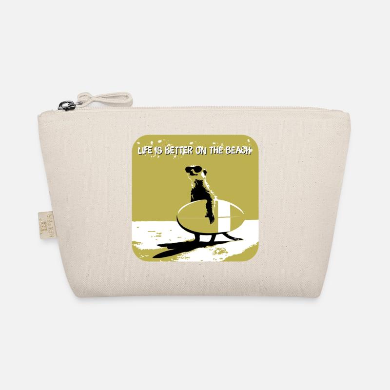 cooles Erdmännchen mit Surfboard Bio-Täschchen