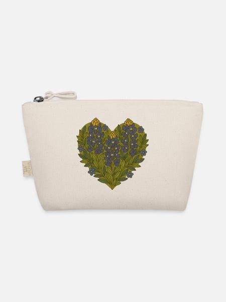 Von Herzen kommende Lupine Floral Texas Bluebonnets - Bio-Täschchen - Natur - Vorne