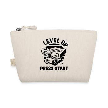 Level Up Press Start Retro - Bio-Täschchen - Natur - Vorne