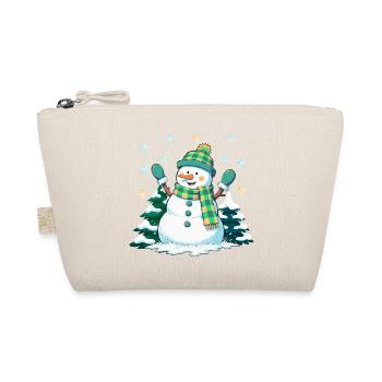 Cheerful snowman in winter forest - Organic Pouch - nature - Front