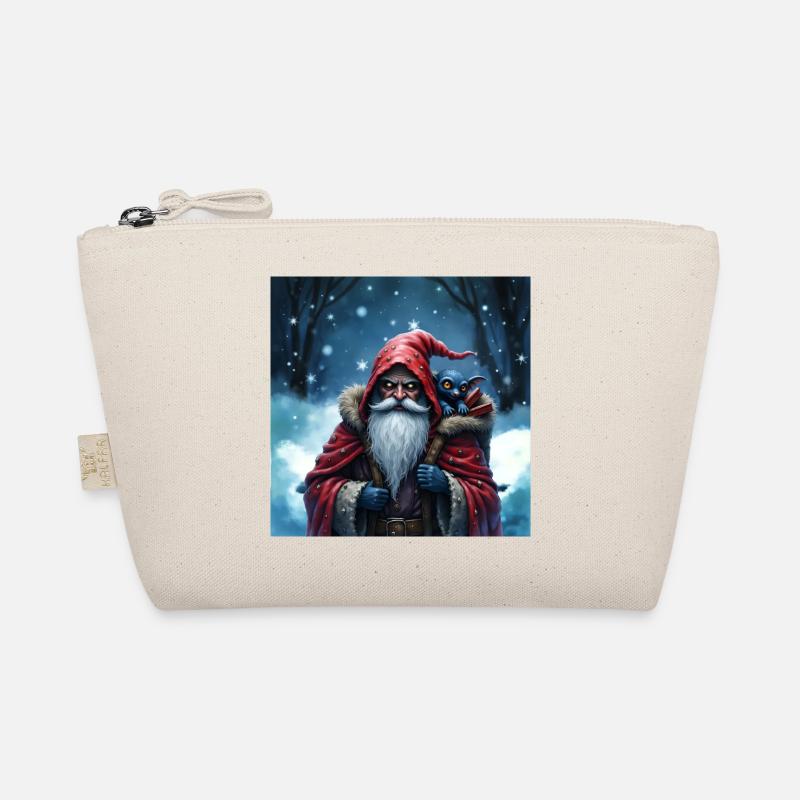 Weihnachtsmann Zauberer mit blauer Katze Bio-Täschchen