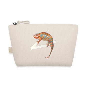 orange turquoise chameleon Chamaeleon zeylandicus - Organic Pouch - nature - Front