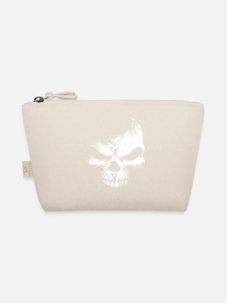 Evil Skull – Dark Grinning Beast - Organic Pouch - nature - Front