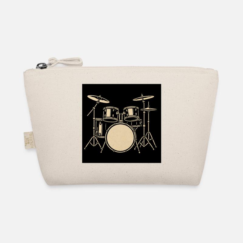 Schwarzsilbernes Drumset Illustration Bio-Täschchen