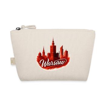 Warschau Stadtmotiv in Rot Polen cool Geschenk - Bio-Täschchen - Natur - Vorne