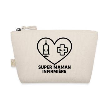 Super maman infirmière – Cœur idée cadeau - Trousse biologique - nature - Devant
