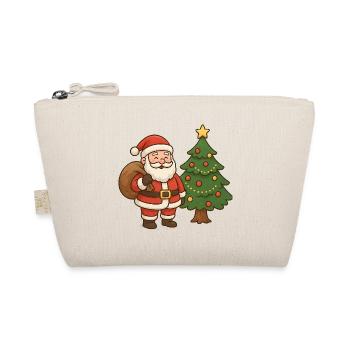 Père Noël avec illustration de sapin de Noël - Trousse biologique - nature - Devant