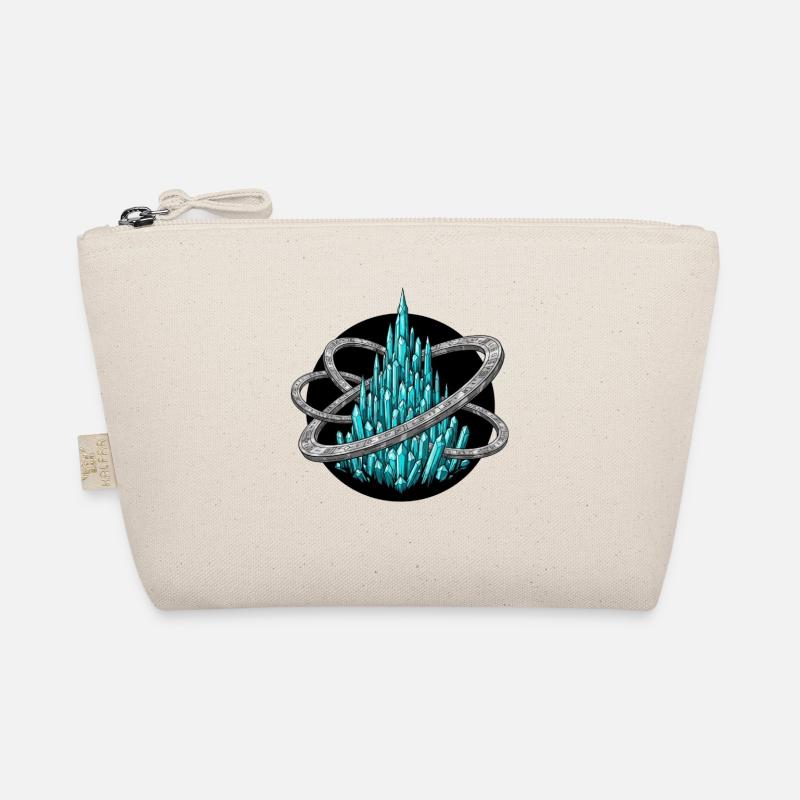 Azure Turquoise Crystal Orbit Organic Pouch