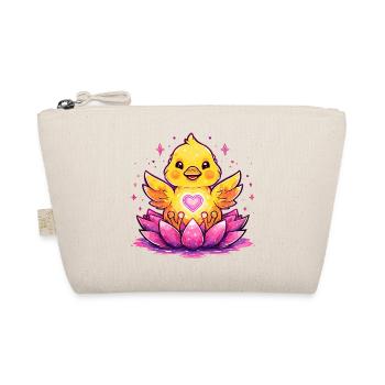 Chick on lotus with heart - Organic Pouch - nature - Front