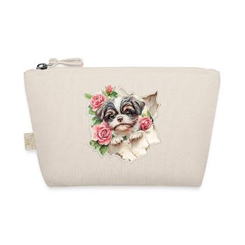 Shih Tzu Vintage Flowers - Organic Pouch - nature - Front