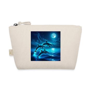 Moonlit Night Dolphin Jumps - Organic Pouch - nature - Front