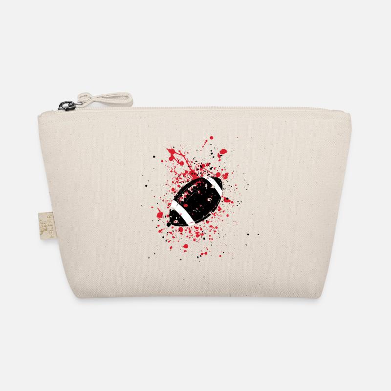 Rugby ball on red splashes Organic Pouch