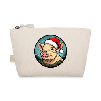 Ferkel Weihnachten - Bio-Täschchen - Natur - Vorne