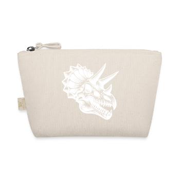 Dinosaur Triceratops Head Fossil Bone - Organic Pouch - nature - Front