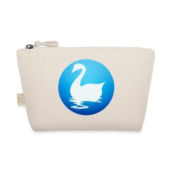 Elegant swan silhouette on blue water - Organic Pouch - nature - Front
