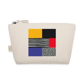 Art scandinave : géométrie abstraite en rouge, bleu, orange - Trousse biologique - nature - Devant