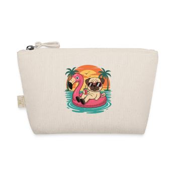 Lustiger Mops tropischer Sommerflamingo-Float - Bio-Täschchen - Natur - Vorne