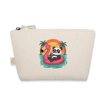 Funny Panda Tropical Summer Flamingo Float - Organic Pouch - nature - Front