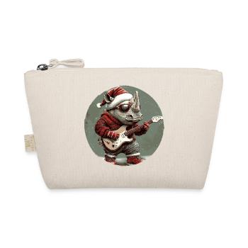 Nashorn Weihnachten Gitarre - Bio-Täschchen - Natur - Vorne
