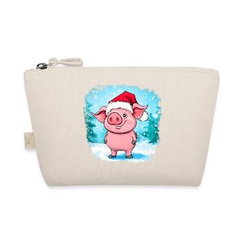 Schweinchen Weihnachten - Bio-Täschchen - Natur - Vorne