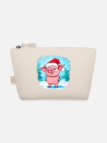 Piggy Christmas - Organic Pouch - nature