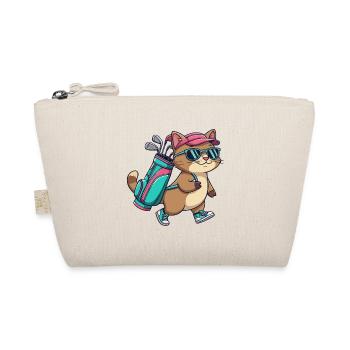 Funny Cat Golfer Cartoon Cool Golf Animal - Organic Pouch - nature - Front
