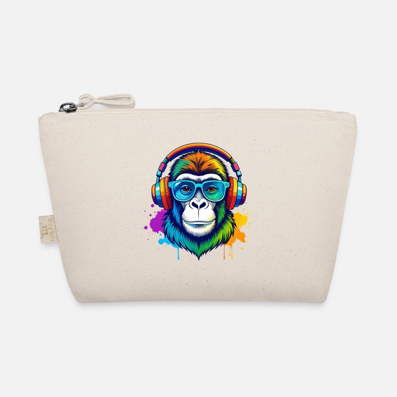 Gorille DJ Arc-en-Ciel avec casque Trousse biologique
