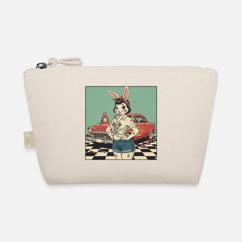 Bunny Racer Pinup Retro Car Organic Pouch