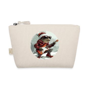 Frosch Weihnachten Gitarre - Bio-Täschchen - Natur - Vorne