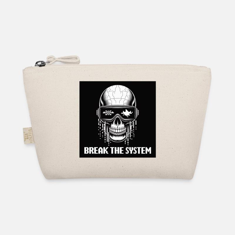 Cyberpunk Skull Break the System Organic Pouch