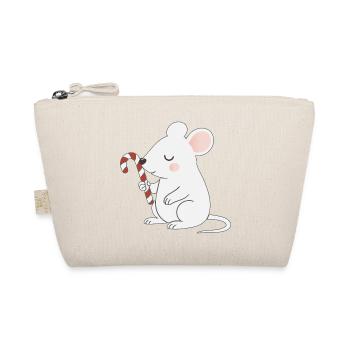 Souris mignonne avec une canne d’orge – Dessin animé mignon - Trousse biologique - nature - Devant