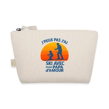 I can't I ski with daddy of love - Organic Pouch - nature - Front