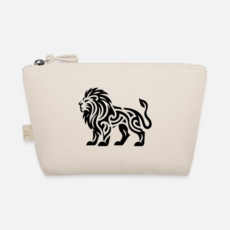 Lion with wild mane tattoo style Organic Pouch