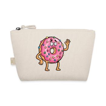 Cute Donut Waving Sad Farewell Boyfriend Cartoon - Organic Pouch - nature - Front