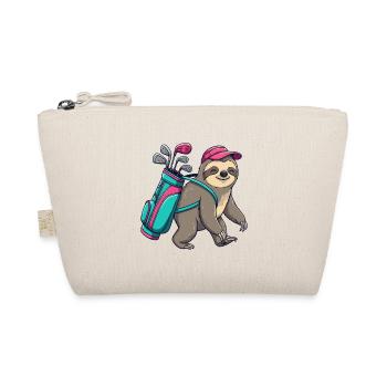 Funny Sloth Golfer Cartoon Cool Golf Animal - Organic Pouch - nature - Front