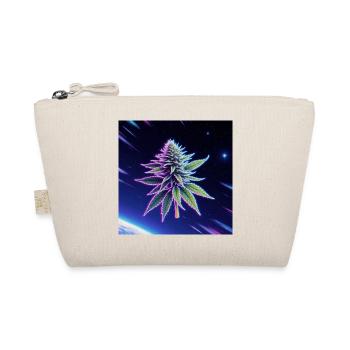 Neon Weltraum Cannabis Blatt - Bio-Täschchen - Natur - Vorne