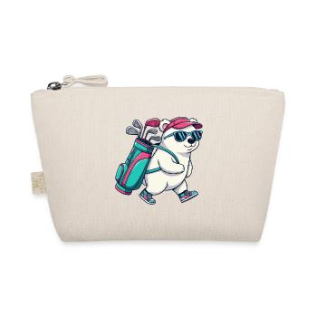 Funny Polar-Bear Golfer Cartoon Cool Golf Animal - Organic Pouch - nature - Front
